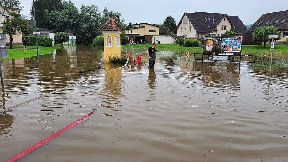 Überschwemmung in Heimschuh