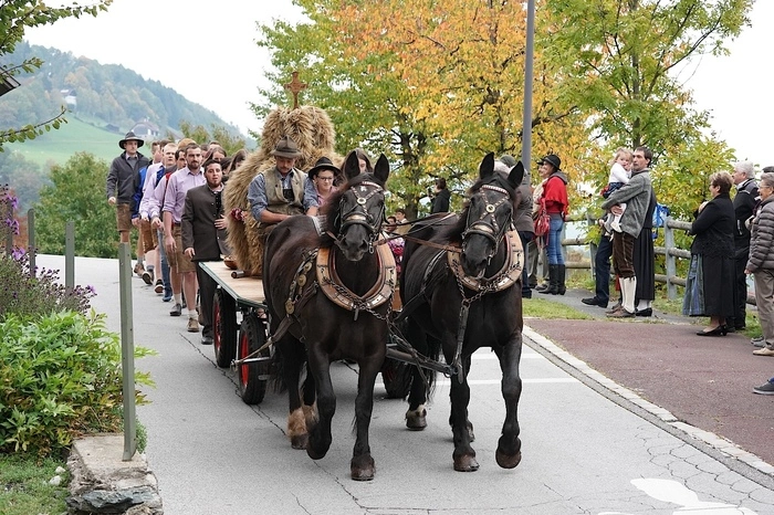 Die Erntekrone am Wagen der Landjugend Trebesing