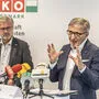 Wirtschaftskammerpräsident Josef Herk und Direktor Karl-Heinz Dernoscheg 