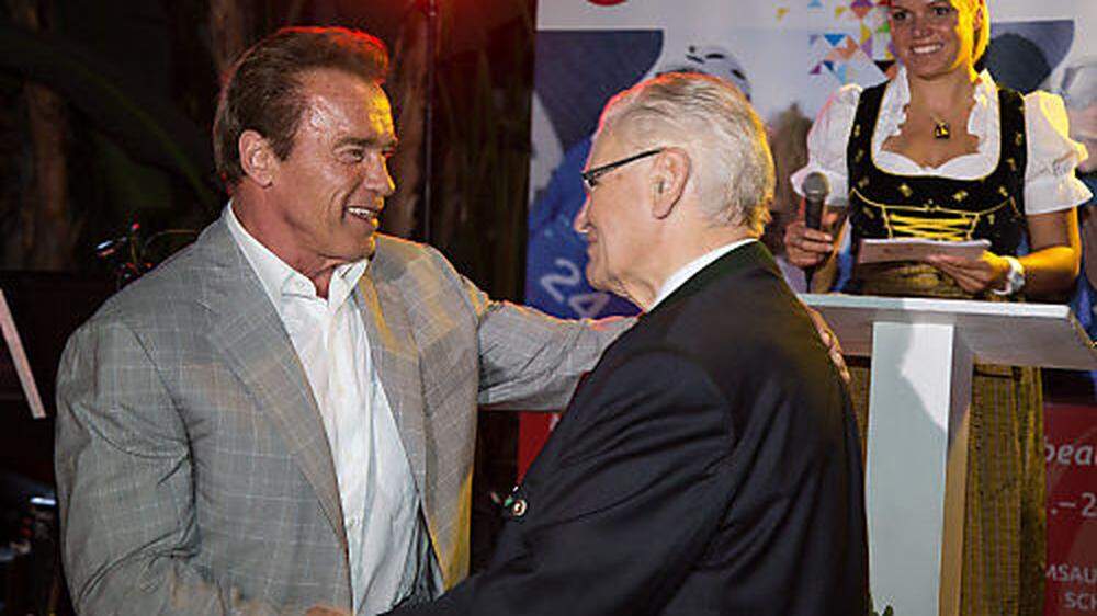 Schwarzenegger hielt eine emotionale „Oscar-Laudatio“ fürs Lebenswerk des Hermann Kröll