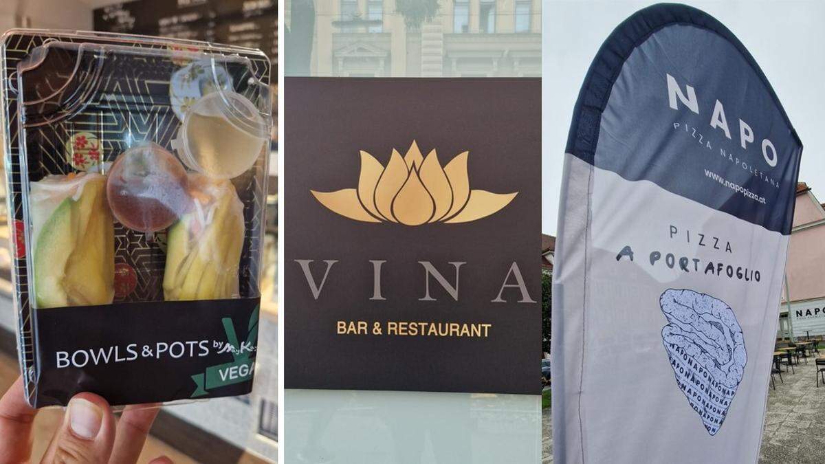 Dreierlei vom Nachschub: In der Oberen Sporgasse hat die neueste &quot;by MayKay&quot;-Filiale genauso bereits eröffnet wie die Pizzeria Napo in der Neutorgasse 22 für Genuss daheim - das Vina folgt im Oktober