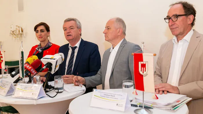 Umwelt- und Naturschutzlandesräte: Johann Seitinger (Steiermark), Maria Hutter (Salzburg), Anton Lang (Steiermark) und Johannes Rauch (Vorarlberg)