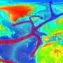 Diese Grafik zeigt, wie weitreichend der Golfstrom die Erdregionen rund um den pazifischen Ozean beeinflusst