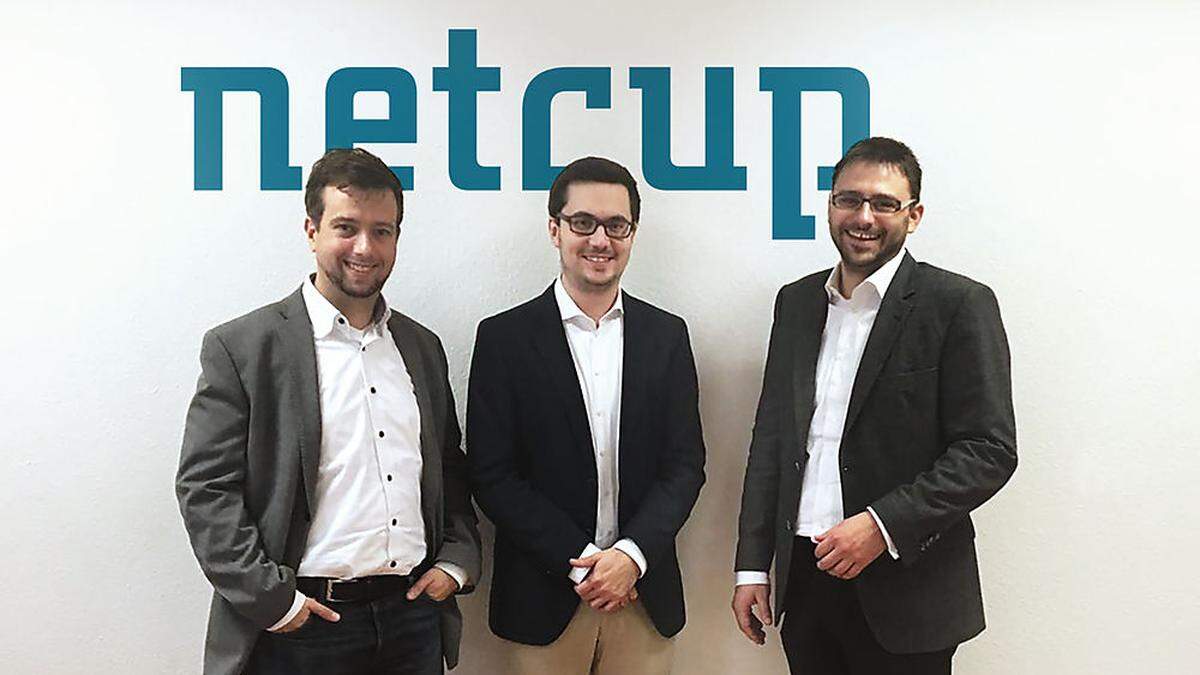 Netcup-Geschäftsführer Felix Preuß, Alexander Windbichler und Oliver Werner, Geschäftsführer Netcup (von links)