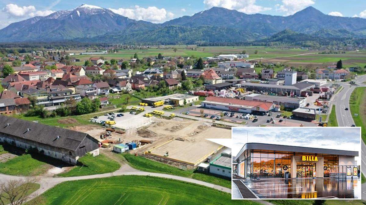 Hinter der Lagerhaus-Tankstelle in Eberndorf wird der neue Billa errichtet