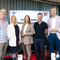 Dominic Neumann, Obmann der FG Unternehmensberatung, Buchhaltung und IT (UBIT) an der WKO Steiermark, Sabine Balogh-Preininger, 
FMA Österreich, Xenia Daum, GF Kleine Zeitung, Herbert Tanner, Leitung Siemens Graz und Klagenfurt, und Markus Fallenböck, Vizerektor, UNI Graz