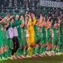 VIENNA,AUSTRIA,25.FEB.24 - SOCCER - ADMIRAL Bundesliga, SK Rapid Wien vs FK Austria Wien. Image shows the rejoicing of Rapid.
Photo: GEPA pictures/ Philipp Brem