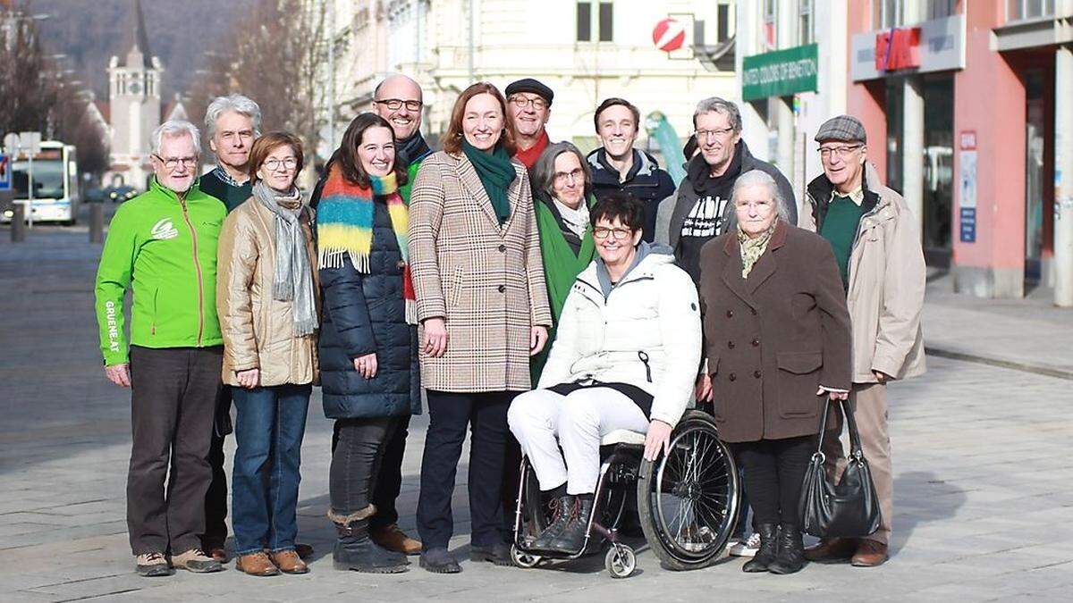 Die Leobener Grünen mit Spitzenkandidatin Susanne Sinz (M.)