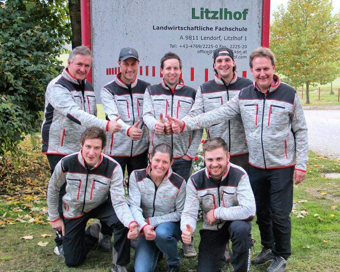 Armin Graf, Benjamin Greber, Johannes Meisenbichler, Mathias Morgenstern, Johannes Kröpfl (hinten von links), Jürgen Erlacher, Barbara Rinnhofer und Michael Ramsbacher (vorne von links)