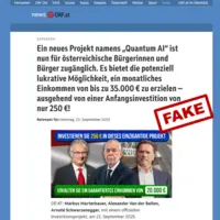 Das Finanzministerium warnt vor dieser Phishing-Website