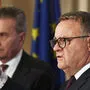 Der burgenländische LH Hans Niessl und EU-Haushaltskommissar Günther Oettinger 