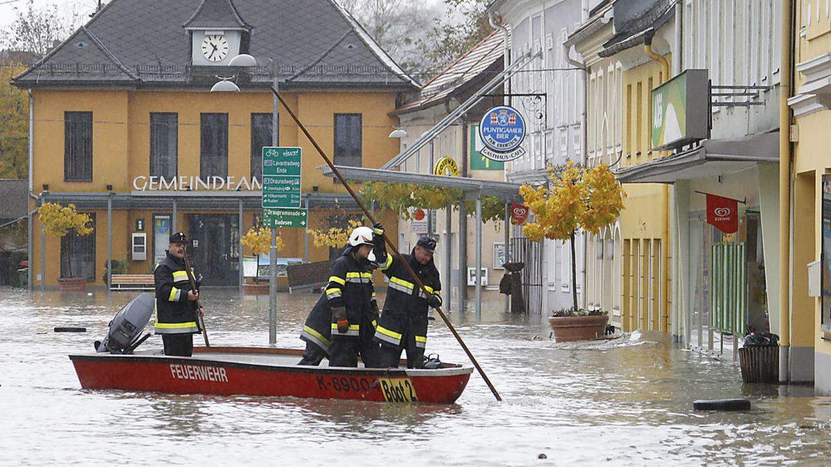 Im November 2012 verwüstete ein Hochwasser Lavamünd