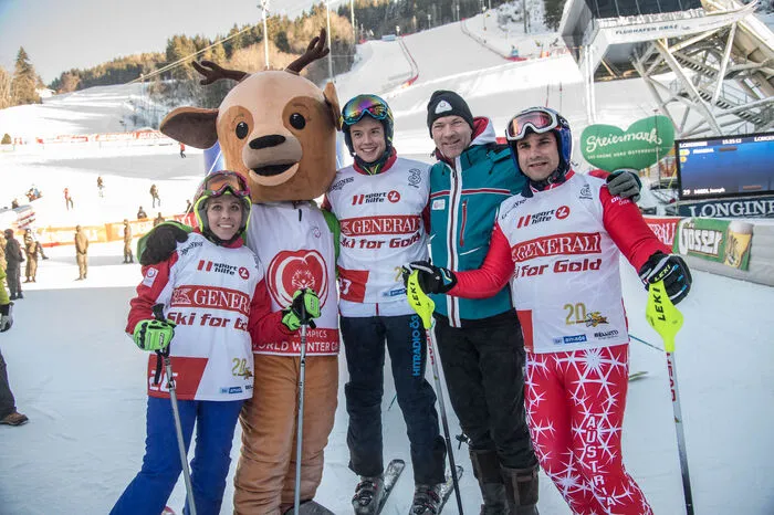... Bürgermeister und Special-Olympics-Chef Jürgen Winter mit seinem Team - das von Philipp Hansa (Ö3) verstärkt wurde ...