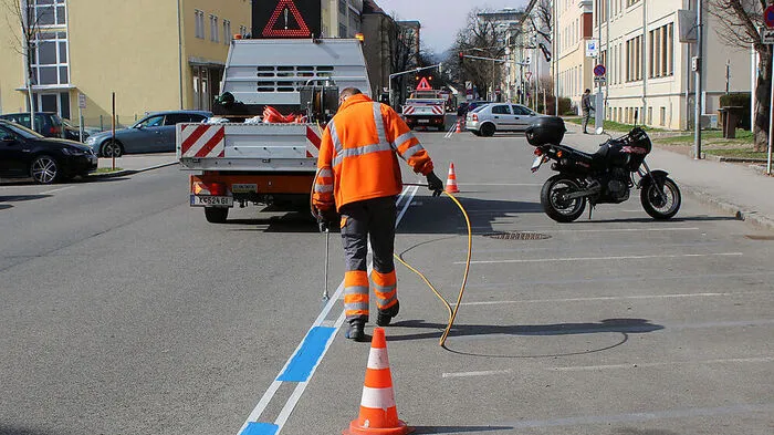 Die Abteilung Straßenbau ist im Einsatz