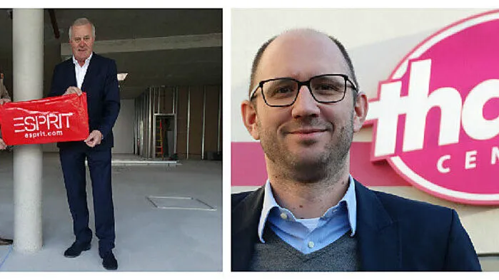 Ferdinand Roth (re.) und Rainer Rauch eröffnen  einen 300 Quadratmeter großen Esprit-Shop in der Ungarstraße; Stefan Thaller glaubt an Feldbachs Innenstadt