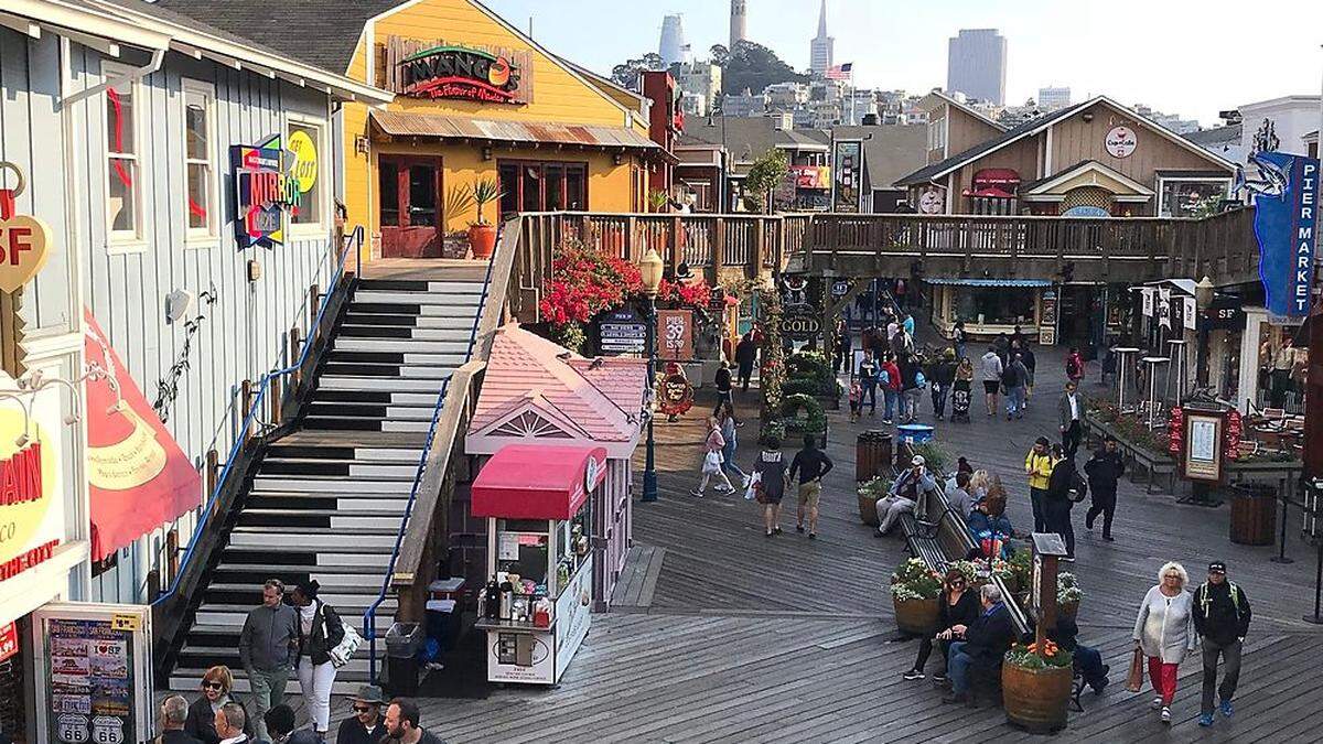 Pier 39 in San Francisco, Fisherman Wharf - das geplante Anschlagsziel