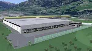 So sieht die neue Lagerhalle samt Bürogebäude aus