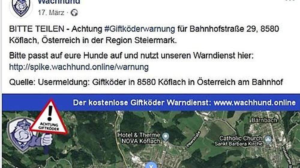 Vor einem Monat warf „Wachhund Spike“ eine Giftköderwarnung für die Bahnhofstraße 29 in Köflach aus