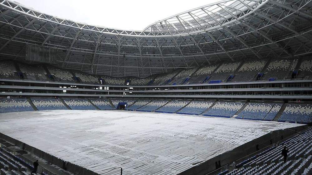 In rund drei Monaten beginnt die WM in Russland - das Stadion von Samara ist noch lange nicht fertig