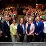 Diskutierten im voll besetzten Dom im Berg: die Spitzenkandidaten für die Graz-Wahl am 28. Juni