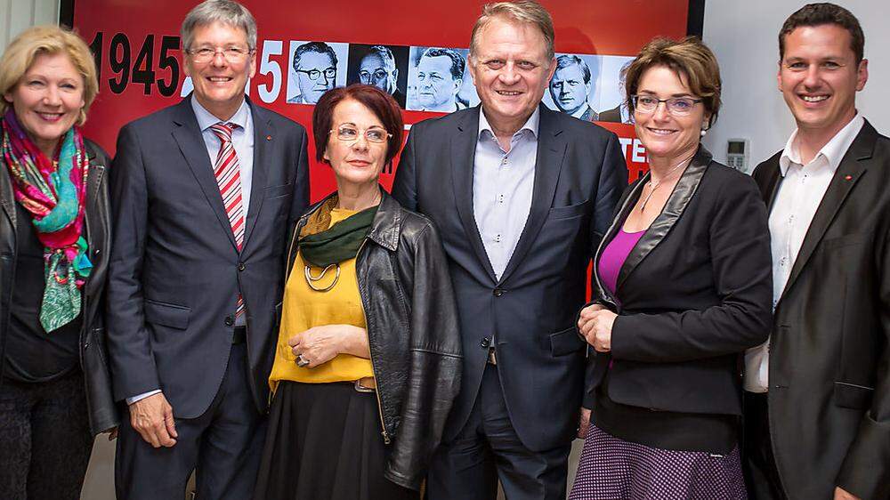 In Feierlaune: Mathiaschitz, Kaiser, Blatnik, Ambrozy, Prettner, Fellner (von links)