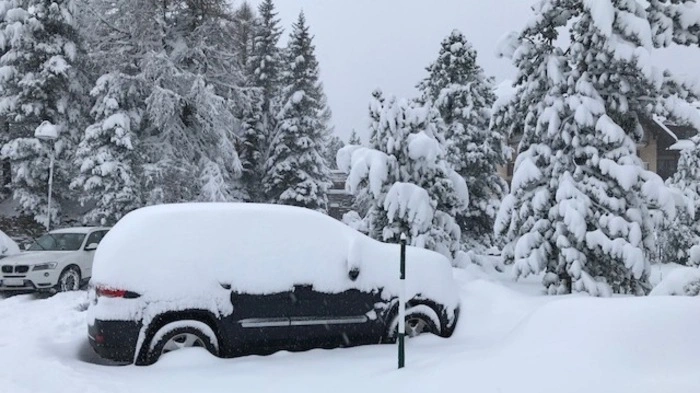 Große Neuschneemengen kamen am Montag auf der Turracher Höhe zusammen.