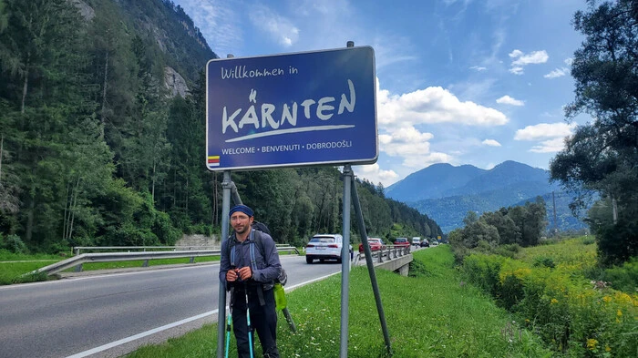 Das Überschreiten der Landesgrenze von Osttirol nach Kärnten in Oberdrauburg war für Jason Stahl besonders emotional.