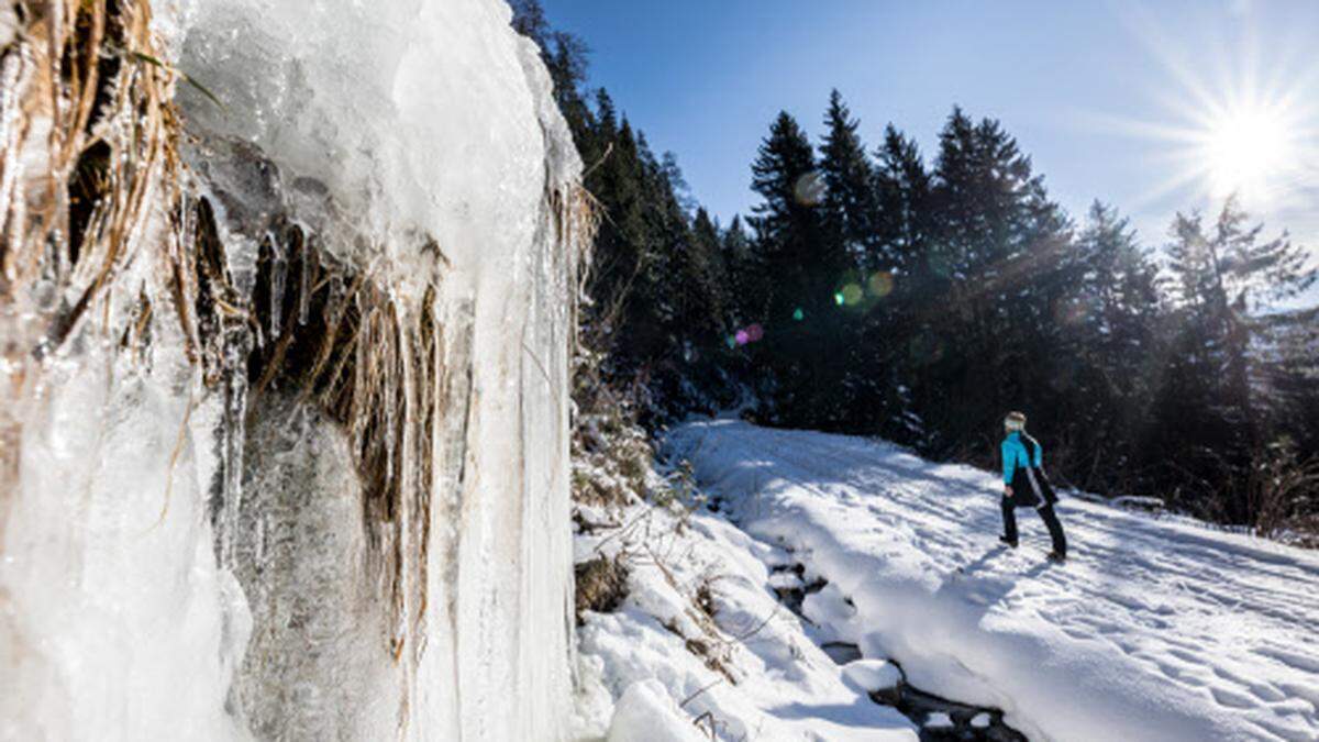 Bei strahlend blauem Himmel die Winterluft genießen