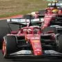 TOPSHOT - Ferrari's Monegasque driver Charles Leclerc (bottom) and Ferrari's British driver Lewis Hamilton drive during the Formula One Chinese Grand Prix at the Shanghai International Circuit in Shanghai on March 23, 2025. (Photo by JADE GAO / AFP)
