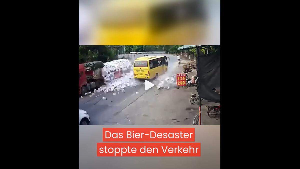 Die Bierdosen flogen auf die Straße und sorgten für ein Verkehrsdesaster