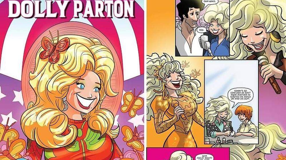 Ab Ende März ist Dolly Parton auch in biografischen Comic-Bildern zu bewundern	 