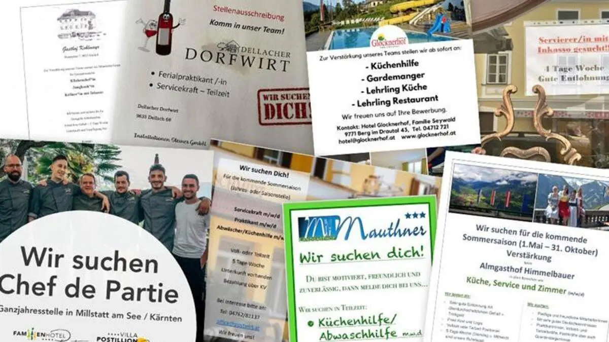 Täglich werden auf Facebook Mitarbeiter für Hotels und Gasthäuser in Oberkärnten gesucht