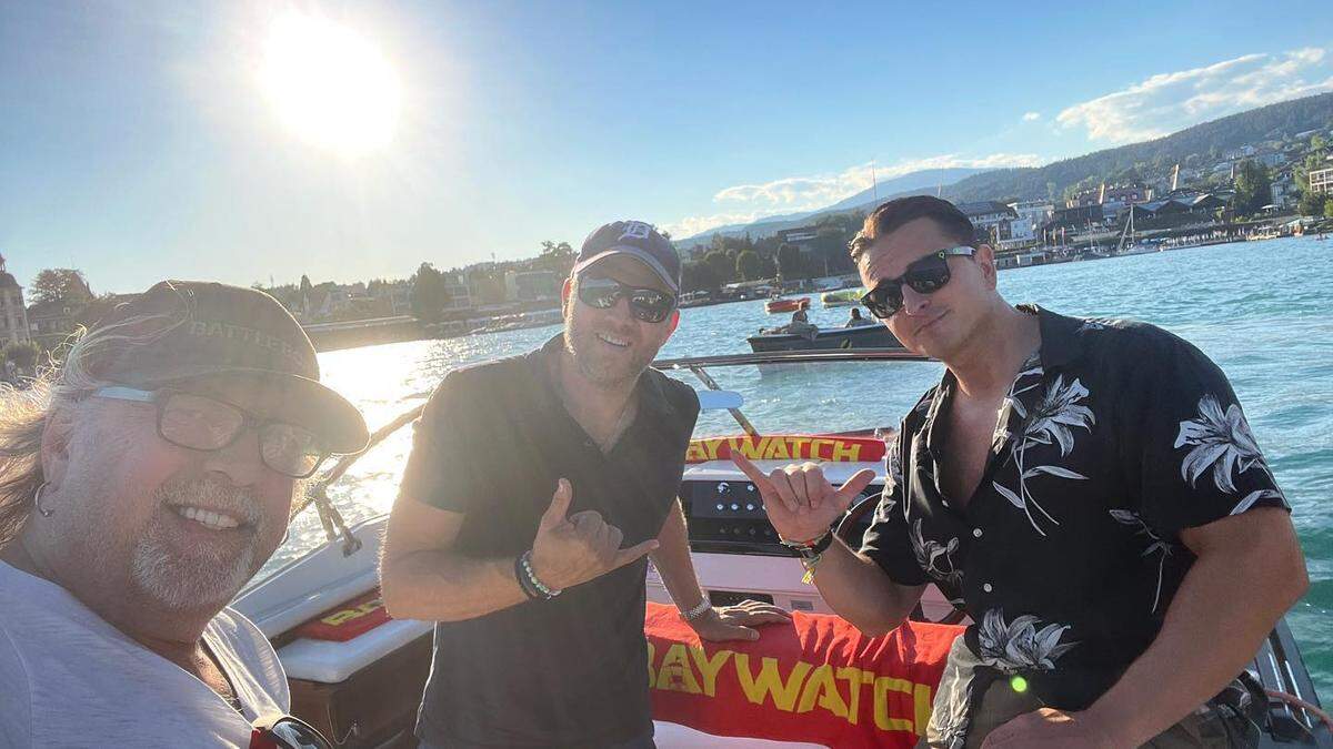 &quot;Baywatch&quot; am Wörthersee: Nach dem Mega-Konzert in München, bei dem sie alle drei auf der Bühne standen, genossen Andreas Gabalier, Mario Barth und Mario Barth eine &quot;kurze Pause&quot; in Kärnten