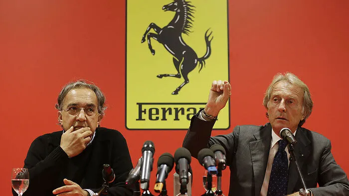 Sergio Marchionne übernahm 2004 den Chefposten bei Fiat und folgte später auch Luca di Montezemolo (rechts im Bild) als Präsident von Ferrari.