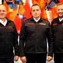 Andreas Köck und Alexander Siegmund mit dem neuen Abschnittsfeuerwehrkommandanten Gregor Reissner (Bildmitte)