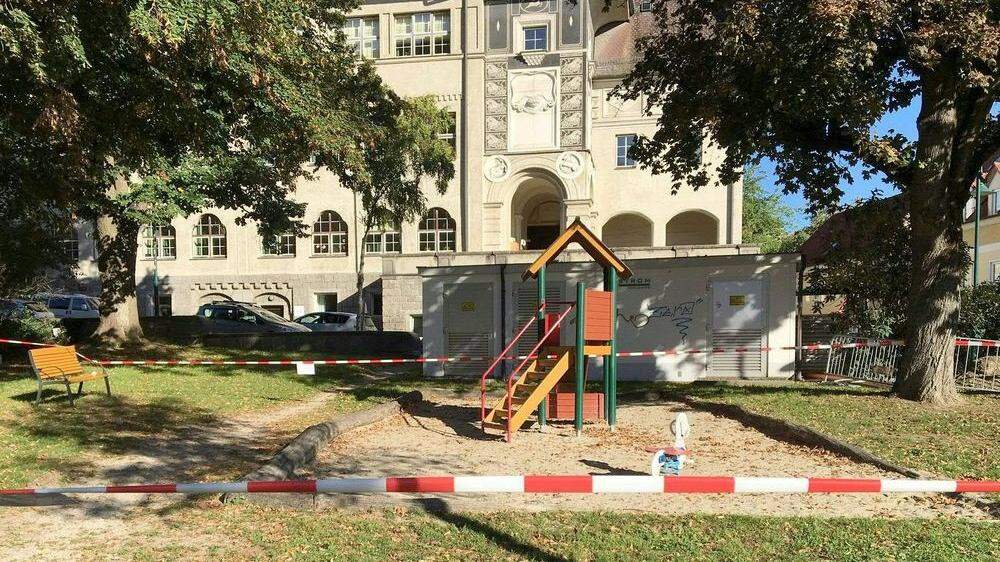 Der Tatort: Ein Kinderspielplatz in Alt-Urfahr West in Linz