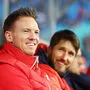 Nach dem Volltreffer von Julian Nagelsmann (vorne) ist Benjamin Glück das Lachen wohl vergangen.