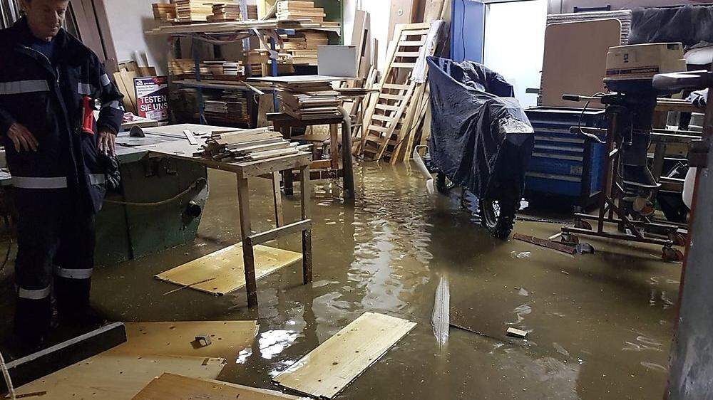 Überflutete Räumlichkeiten in Judenburg