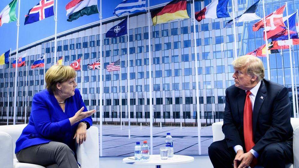 Der Dissens ist mittlerweile unübersehbar: Die deutsche Kanzlerin Angela Merkel und US-Präsident Donald Trump beim Natogipfel 2018 in Brüssel