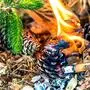 Eine Flamme im Wald