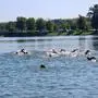 Der Röcksee wies eine Temperatur von 19 Grad für die Triathleten auf
