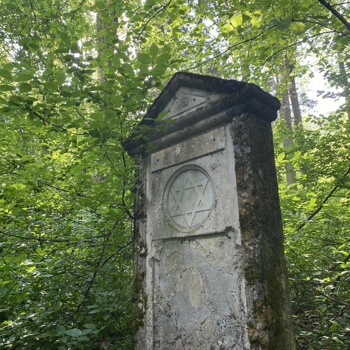 Versteckt im Wald befindet sich ein letzter Überrest des jüdischen Friedhofs des Kriegsgefangenenlagers Feldbach