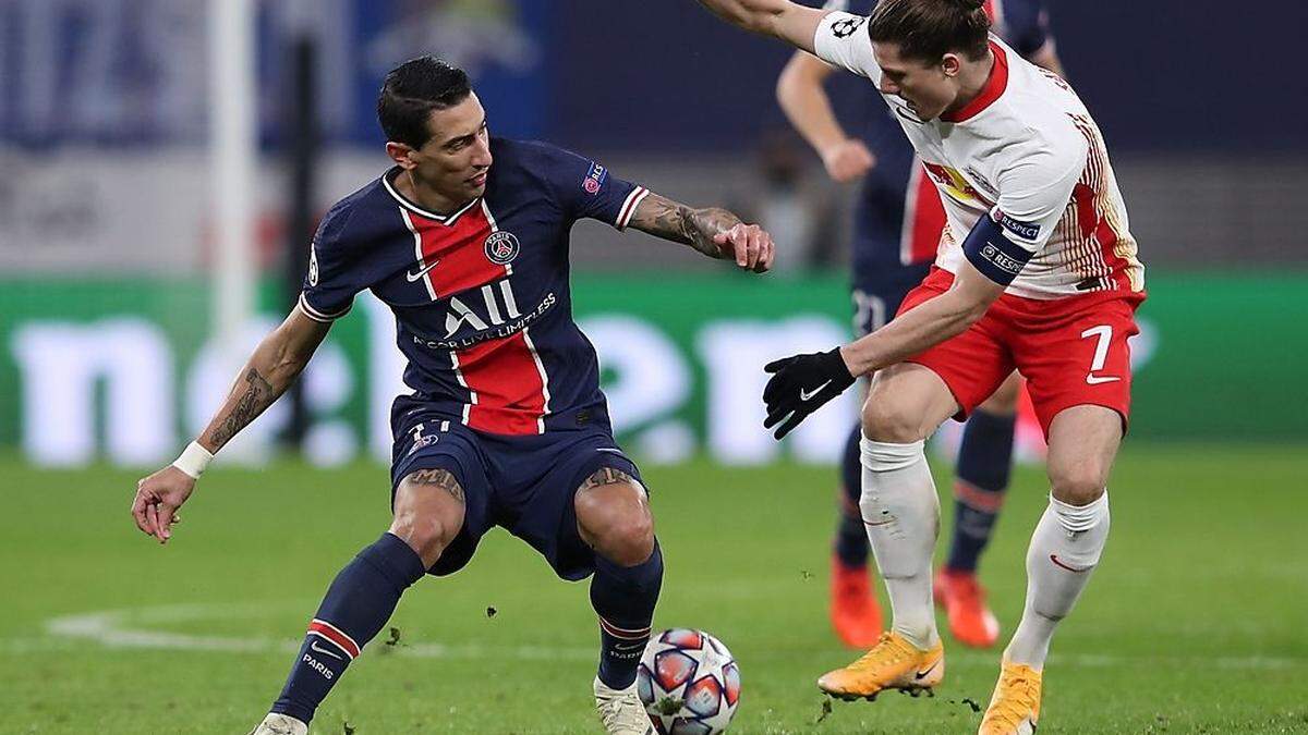 Marcel Sabitzer (rechts) trifft mit Leipzig erneut auf Vorjahresfinalist PSG.