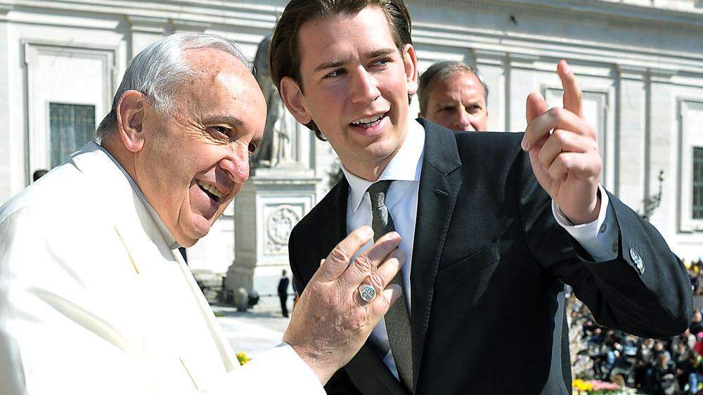 Papst Franziskus und Außenminister Kurz