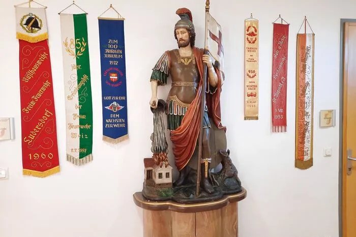 Der Heilige Florian, Schutzpatron der Feuerwehrmänner und -frauen.