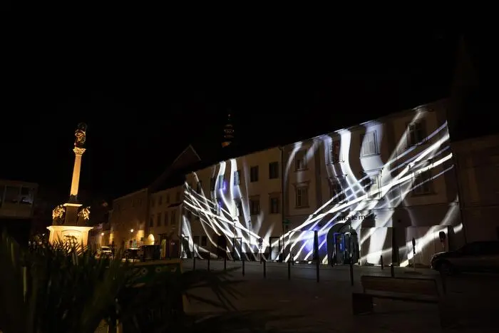Ausgangspunkt des Lichtkunst-Festivals ist der Hauptplatz in Bad Radkersburg 