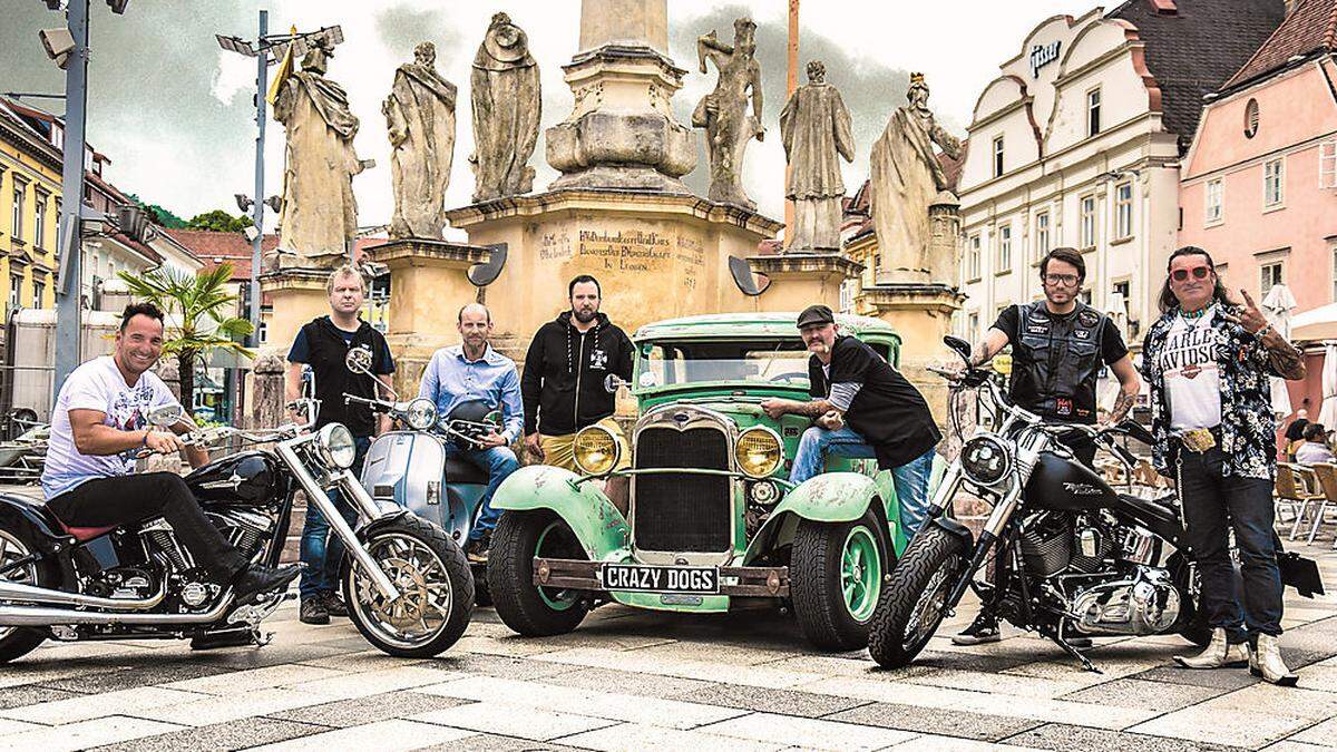 Andy Bäuchl, Robert Wallner, Gernot Hölzl, Phlipp Maier, Viktor Roßkogler, Mike Reiter und Freddy Kainer (von links)