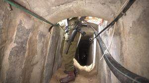 Nach Darstellung der israelischen Armee hatte die militante Palästinenserorganisation Hamas den zerstörten Tunnelkomplex für Terrorzwecke missbraucht