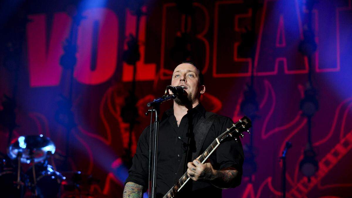 Volbeat-Frontman Michael Schøn Poulsen 2010 bei der Show in der Grazer Stadthalle