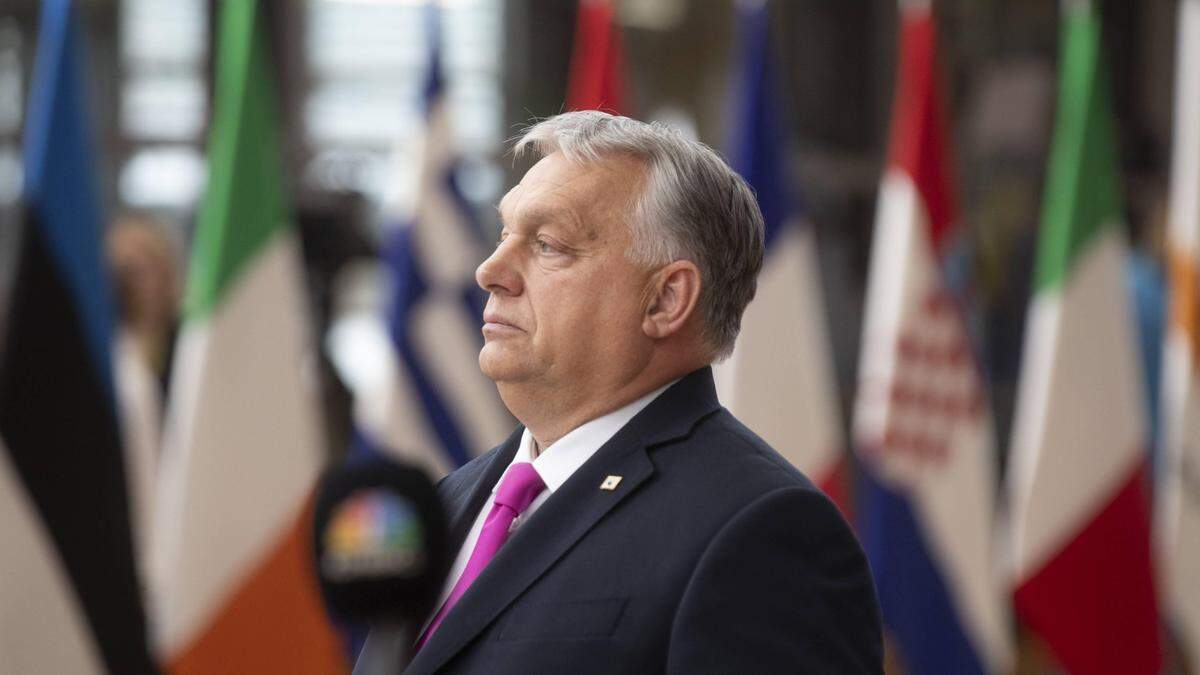 Prime Minister of Hungary Viktor Orban pictured during pictured at the arrivals ahead of a European council summit, in Brussels, Thursday 26 October 2023. PUBLICATIONxNOTxINxBELxFRAxNED HATIMxKAGHAT 78577657